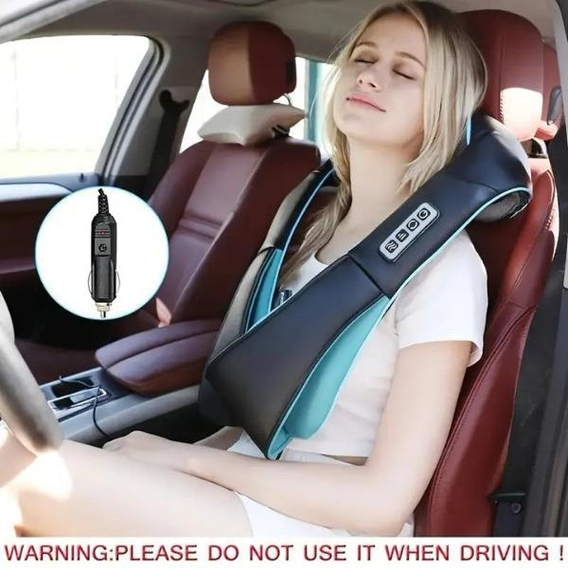 Shiatsu Back Shoulder Neck Massager with Heat for Comfortable Relaxation 4D Kneading Deep Tissue Electric Massage Adjustable Modes Muscle Pain Relief Gift for Women