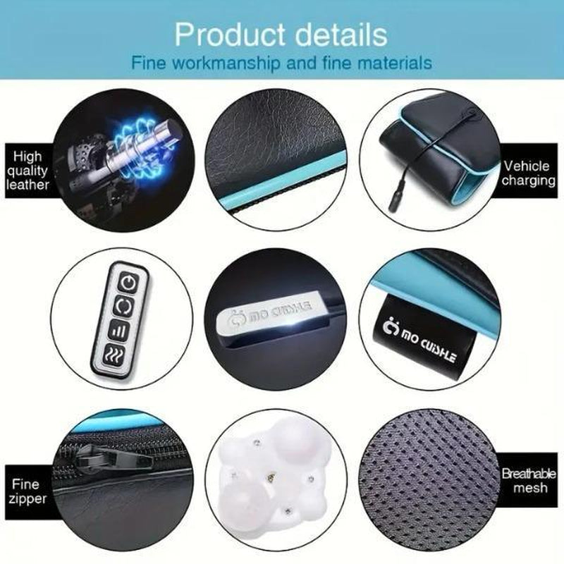 Shiatsu Back Shoulder Neck Massager with Heat for Comfortable Relaxation 4D Kneading Deep Tissue Electric Massage Adjustable Modes Muscle Pain Relief Gift for Women