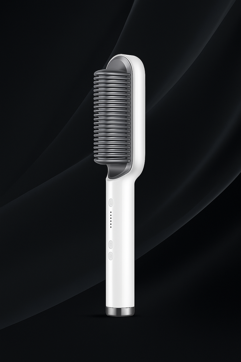 Escova Alisadora Bivolt 5 em 1 - Alisa, Hidrata, Modela, Alinha e Anti-Frizz