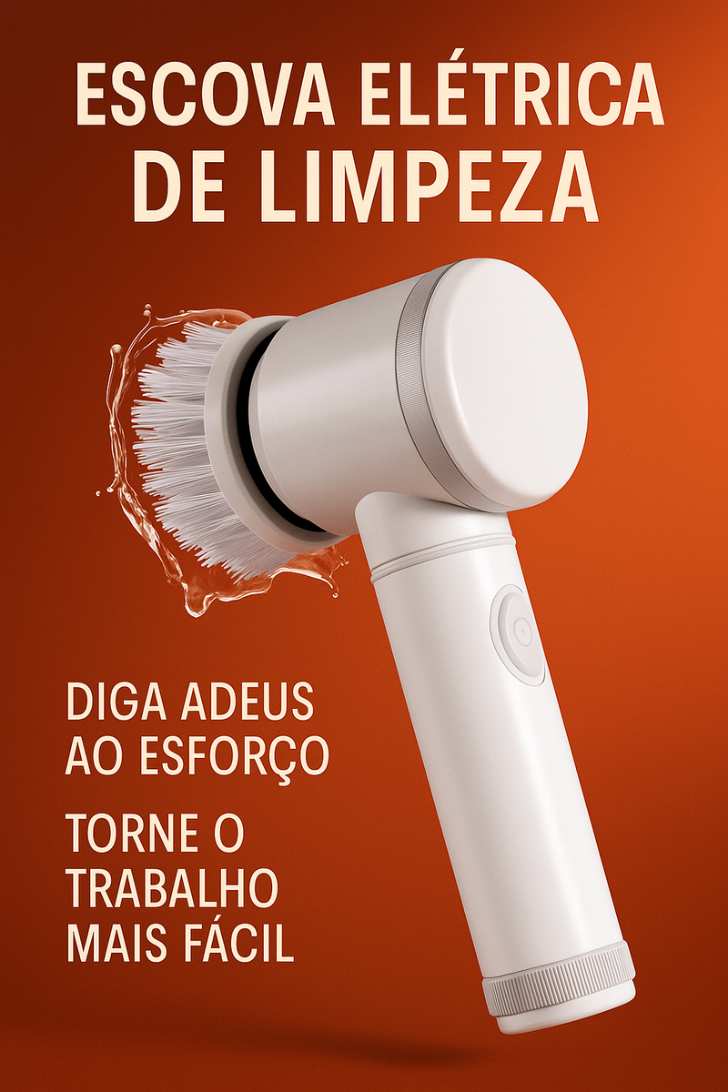 Escova Elétrica de Limpeza Sem Fio Limpador Multiuso Prático Com Mais Duas Cabeças de Escova