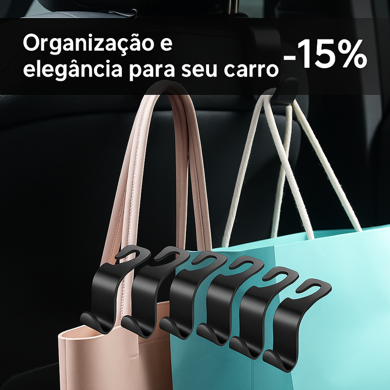 4 Peças de Ganchos para Bancos Traseiros de Carros