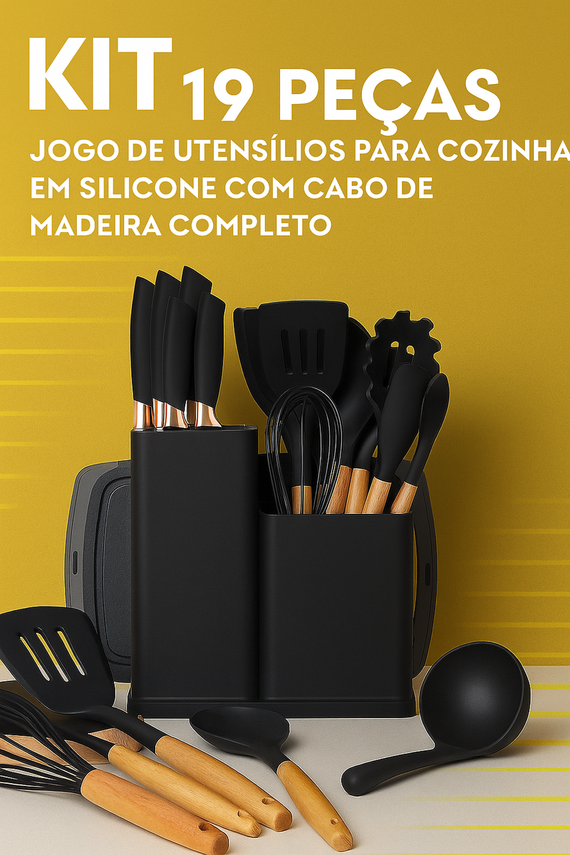 Jogo de Utensílios Para Cozinha - 19 peças