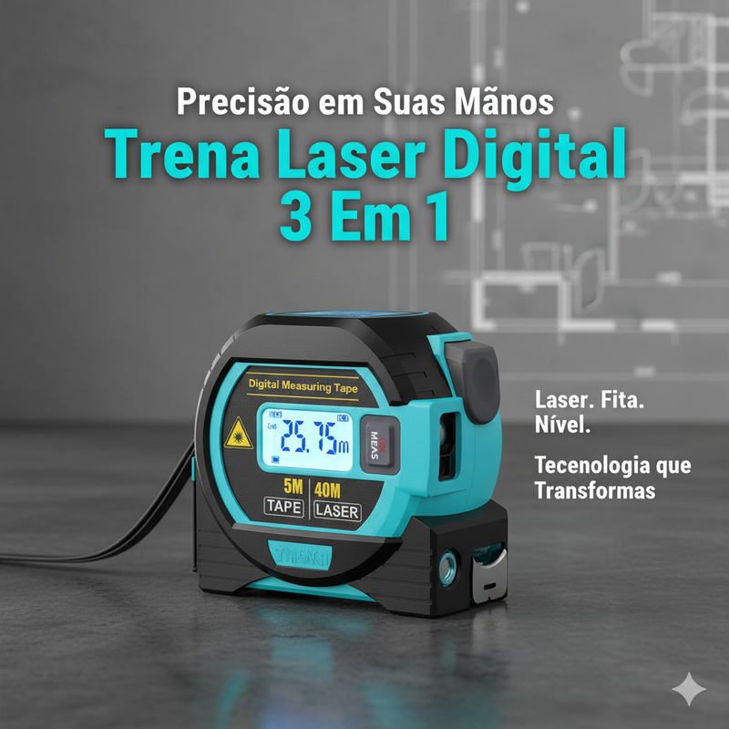 Trena Laser Digital 3 Em 1