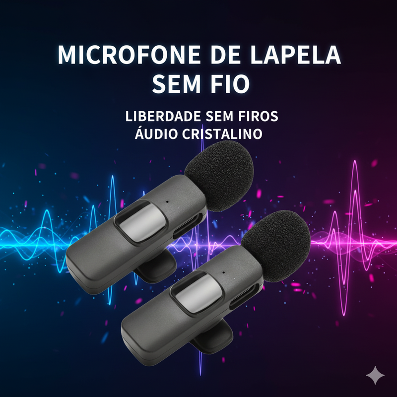 Microfone de Lapela sem Fio