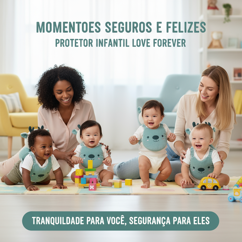 Almofada Protetora de Cabeça Para Bebê + Joelheira Antiderrapante