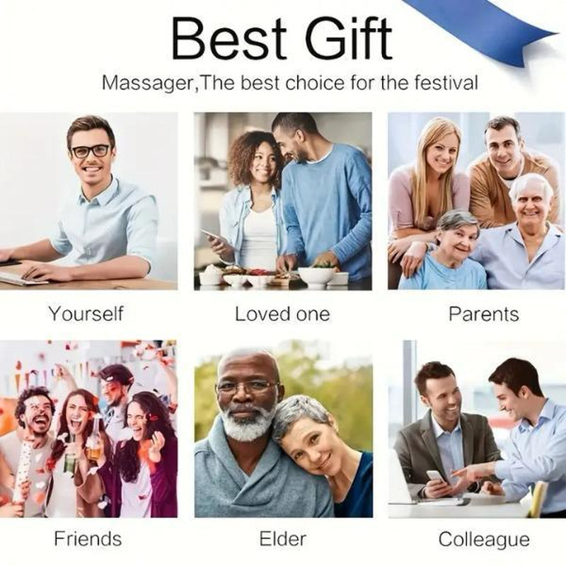 Shiatsu Back Shoulder Neck Massager with Heat for Comfortable Relaxation 4D Kneading Deep Tissue Electric Massage Adjustable Modes Muscle Pain Relief Gift for Women