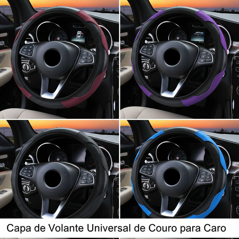 Capa de Volante Universal de Couro para Carro