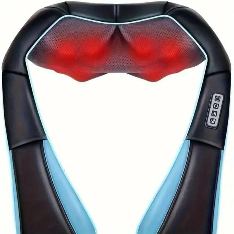 Shiatsu Back Shoulder Neck Massager with Heat for Comfortable Relaxation 4D Kneading Deep Tissue Electric Massage Adjustable Modes Muscle Pain Relief Gift for Women