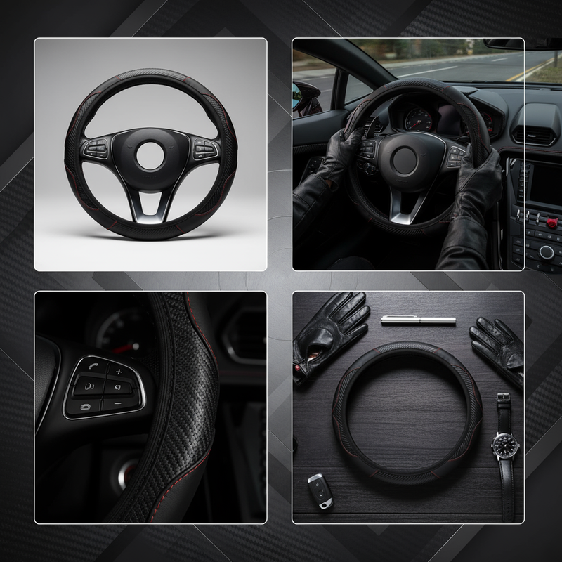 Capa de Volante Universal de Couro para Carro